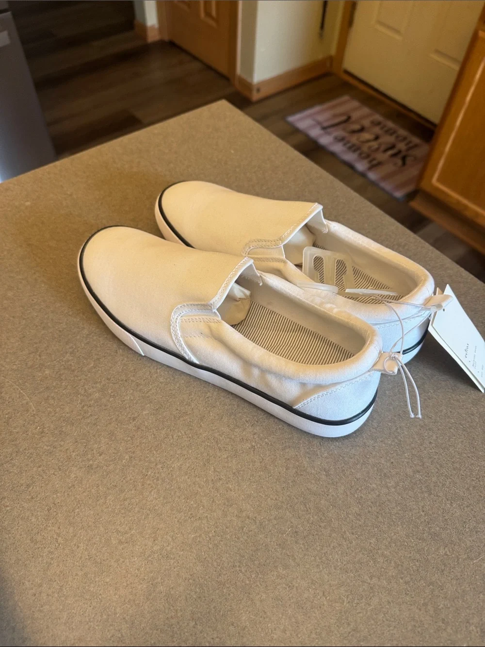 a new day Men's Slip-On Canvas Loafers in White